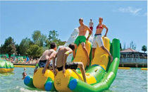 Inflatable water seesaw
